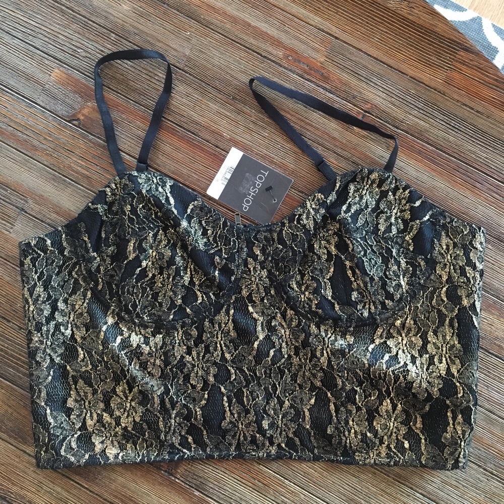 Top Shop gold crop top/bralette